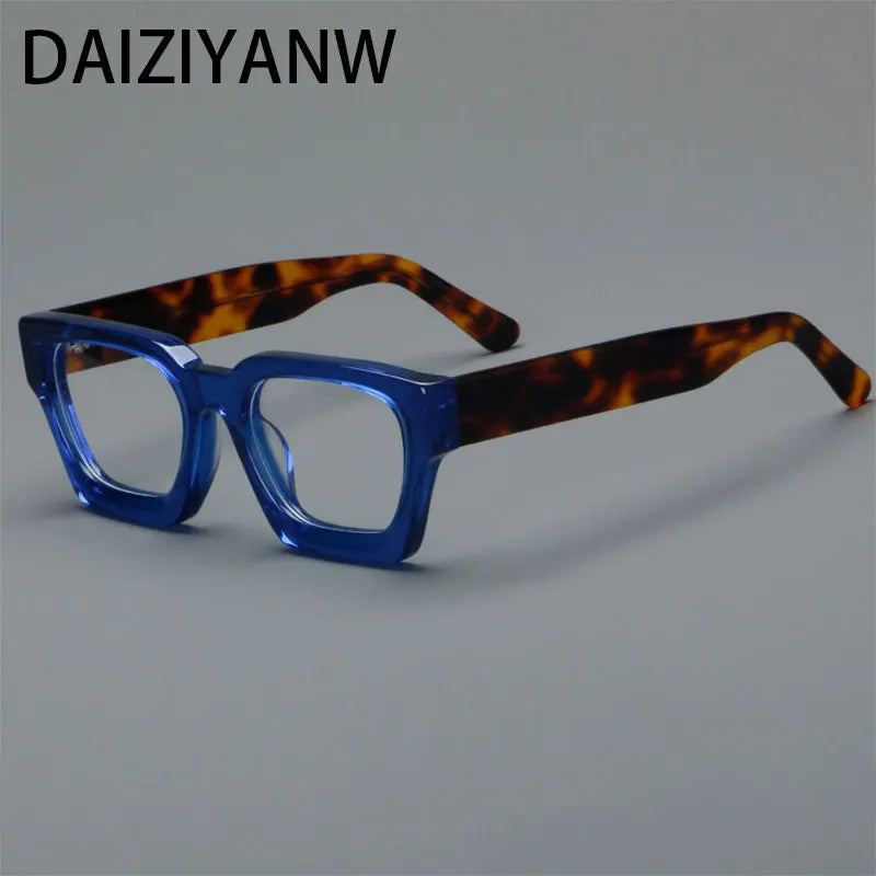 Acetate Optical Spectacle Frame Women Square Glasses Frame Men Wide Leg Glasses Frame