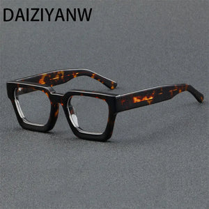 Acetate Optical Spectacle Frame Women Square Glasses Frame Men Wide Leg Glasses Frame