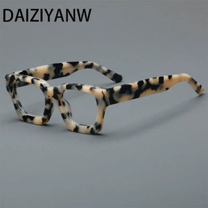 Acetate Optical Spectacle Frame Women Square Glasses Frame Men Wide Leg Glasses Frame