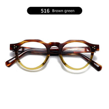 Load image into Gallery viewer, Brand Designer Acetate Glasses Frame Men Clear Lens Retro Round Eyeglasses Women Myopia Prescription Eyewear TVR516