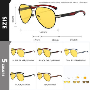 Day Night Vision Glasses For Driving Pilot Sunglasses Polarized Men Women Anti-Glare Goggles gafas de sol hombre