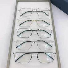 Load image into Gallery viewer, Eyewear Denmark Style Pure Titanium Myopia Square Glasses Frame Men Screwless Eyeglasses Ultralight Optical Lenses