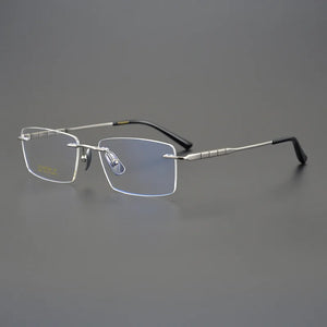 High Quality Pure Titanium Glasses Frame Ultra-light Rimless Men Square Business Eyeglasses Women Myopia Spectacles Prescription
