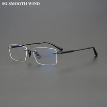 Carica l&#39;immagine nel visualizzatore di Gallery, High Quality Pure Titanium Glasses Frame Ultra-light Rimless Men Square Business Eyeglasses Women Myopia Spectacles Prescription