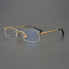 Carica l&#39;immagine nel visualizzatore di Gallery, High Quality Pure Titanium Glasses Frame Ultra-light Rimless Men Square Business Eyeglasses Women Myopia Spectacles Prescription