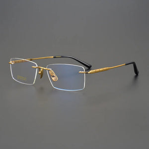 High Quality Pure Titanium Glasses Frame Ultra-light Rimless Men Square Business Eyeglasses Women Myopia Spectacles Prescription