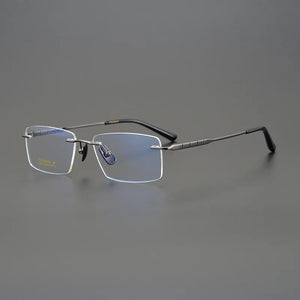 High Quality Pure Titanium Glasses Frame Ultra-light Rimless Men Square Business Eyeglasses Women Myopia Spectacles Prescription