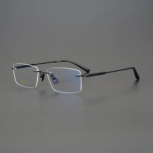 High Quality Pure Titanium Glasses Frame Ultra-light Rimless Men Square Business Eyeglasses Women Myopia Spectacles Prescription