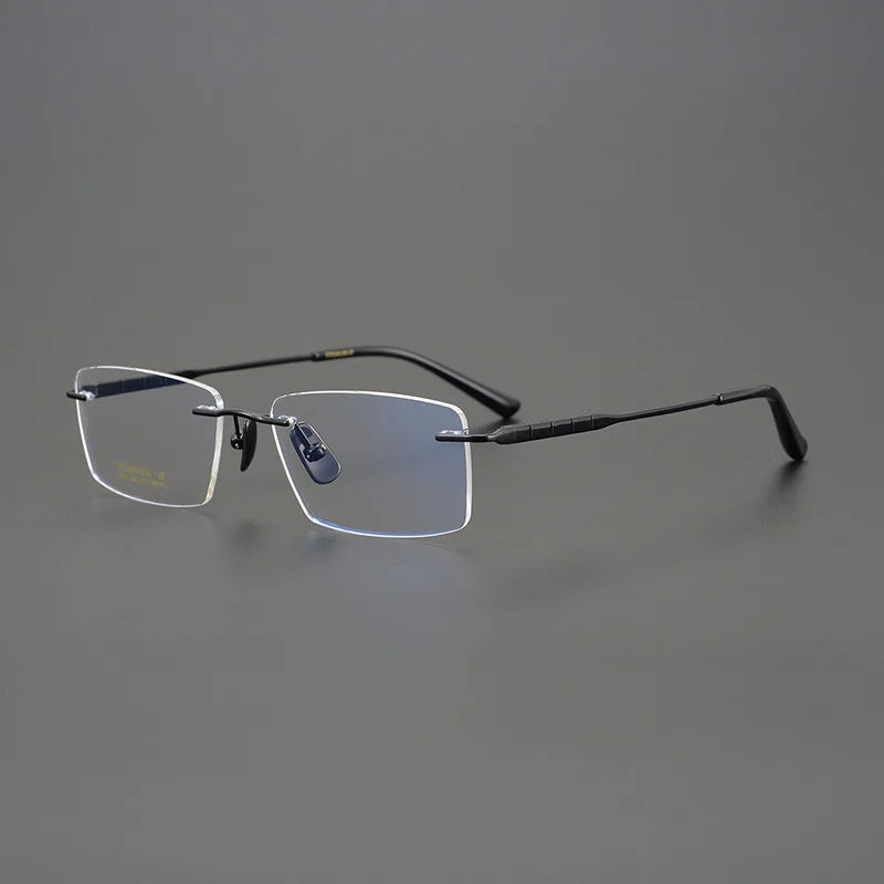 High Quality Pure Titanium Glasses Frame Ultra-light Rimless Men Square Business Eyeglasses Women Myopia Spectacles Prescription