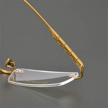 Carica l&#39;immagine nel visualizzatore di Gallery, High Quality Pure Titanium Glasses Frame Ultra-light Rimless Men Square Business Eyeglasses Women Myopia Spectacles Prescription