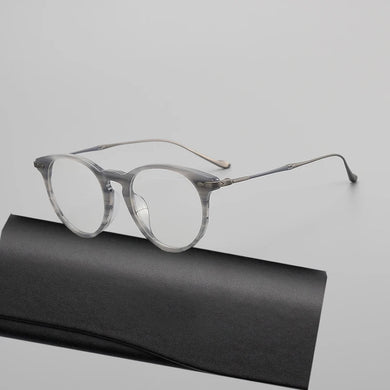 High Quality Retro Round Optical Glasses Frame Men Vintage Titanium Acetate Prescription Eyeglasses Women  Myopia Eyewear