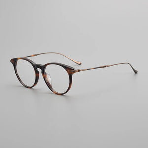 High Quality Retro Round Optical Glasses Frame Men Vintage Titanium Acetate Prescription Eyeglasses Women  Myopia Eyewear