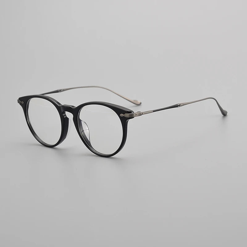 High Quality Retro Round Optical Glasses Frame Men Vintage Titanium Acetate Prescription Eyeglasses Women  Myopia Eyewear
