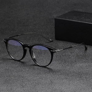 High Quality Retro Round Optical Glasses Frame Men Vintage Titanium Acetate Prescription Eyeglasses Women  Myopia Eyewear