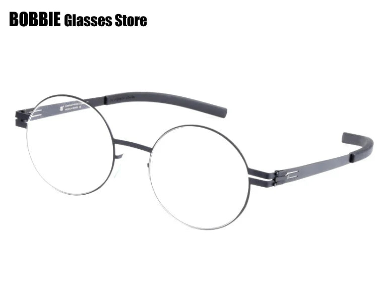Retro Round Screwless Glasses Frame Handmade Men Vintage Optical Prescription Eyeglasses Business Women Spectacles