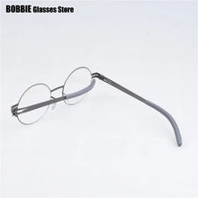 Load image into Gallery viewer, Retro Round Screwless Glasses Frame Handmade Men Vintage Optical Prescription Eyeglasses Business Women Spectacles
