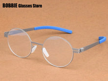 Load image into Gallery viewer, Retro Round Screwless Glasses Frame Handmade Men Vintage Optical Prescription Eyeglasses Business Women Spectacles