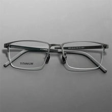 Load image into Gallery viewer, High Quality Square Pure Titanium Half Frame Eyeglasses Men Business Ultralight Glasses Frames Eyewear Spectacles Gafas
