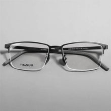 Load image into Gallery viewer, High Quality Square Pure Titanium Half Frame Eyeglasses Men Business Ultralight Glasses Frames Eyewear Spectacles Gafas