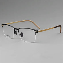 Load image into Gallery viewer, High Quality Square Pure Titanium Half Frame Eyeglasses Men Business Ultralight Glasses Frames Eyewear Spectacles Gafas