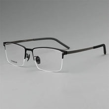 Load image into Gallery viewer, High Quality Square Pure Titanium Half Frame Eyeglasses Men Business Ultralight Glasses Frames Eyewear Spectacles Gafas