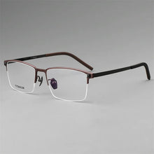 Load image into Gallery viewer, High Quality Square Pure Titanium Half Frame Eyeglasses Men Business Ultralight Glasses Frames Eyewear Spectacles Gafas