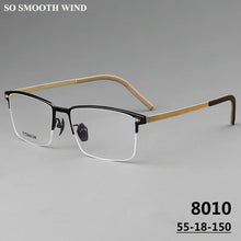 Load image into Gallery viewer, High Quality Square Pure Titanium Half Frame Eyeglasses Men Business Ultralight Glasses Frames Eyewear Spectacles Gafas