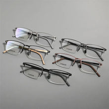 Load image into Gallery viewer, High Quality Square Pure Titanium Half Frame Eyeglasses Men Business Ultralight Glasses Frames Eyewear Spectacles Gafas