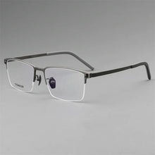 Load image into Gallery viewer, High Quality Square Pure Titanium Half Frame Eyeglasses Men Business Ultralight Glasses Frames Eyewear Spectacles Gafas