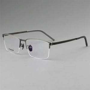 High Quality Square Pure Titanium Half Frame Eyeglasses Men Business Ultralight Glasses Frames Eyewear Spectacles Gafas