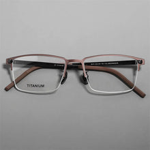 Load image into Gallery viewer, High Quality Square Pure Titanium Half Frame Eyeglasses Men Business Ultralight Glasses Frames Eyewear Spectacles Gafas