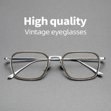 Load image into Gallery viewer, Titanium glasses frame men vintage square optical eyewear Myopia reading women prescription clear eyeglasses