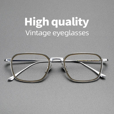 Titanium glasses frame men vintage square optical eyewear Myopia reading women prescription clear eyeglasses