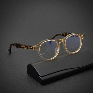 Wide leg Designer brand Handmade Acetate Retro Eyeglass frames For Women Myopia reading men Personalized eyewear