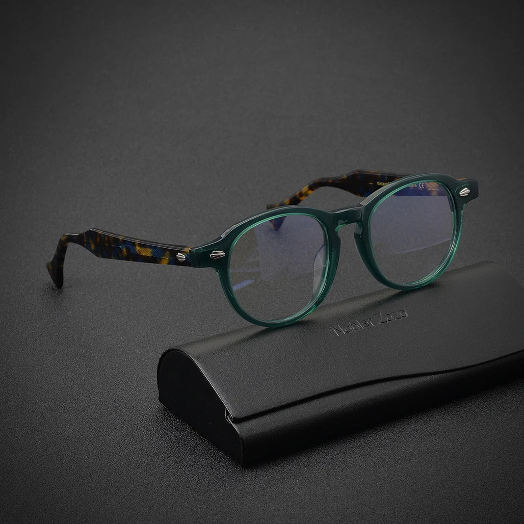 Wide leg Designer brand Handmade Acetate Retro Eyeglass frames For Women Myopia reading men Personalized eyewear