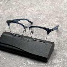 Load image into Gallery viewer, High quality men&#39;s clamshell half-frame glasses made of pure titanium square acetate optical frame for prescription glasses