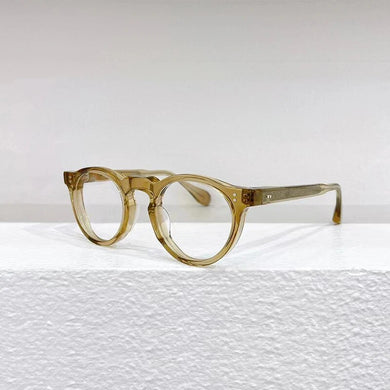 Highquality Japanese Brand Vintage Black Glasses Frame Round Type for Men and Women Hand Handmade Acetate Myopia Eyeglasses 530