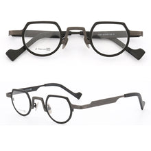 Load image into Gallery viewer, Hipster Women Titanium Glasses Frame Men Round Eyeglasses Frames Optical Vintage Retro Prescription Spectacles Nerd Eyewear Gold