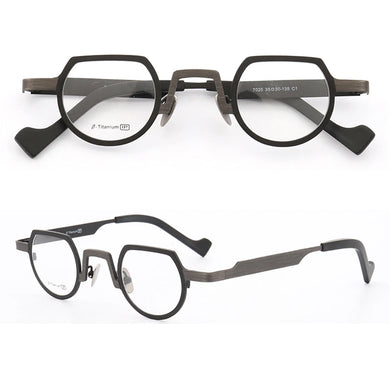 Hipster Women Titanium Glasses Frame Men Round Eyeglasses Frames Optical Vintage Retro Prescription Spectacles Nerd Eyewear Gold