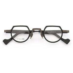 Hipster Women Titanium Glasses Frame Men Round Eyeglasses Frames Optical Vintage Retro Prescription Spectacles Nerd Eyewear Gold