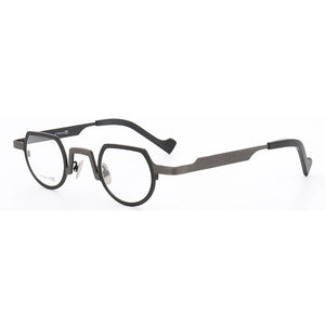 Hipster Women Titanium Glasses Frame Men Round Eyeglasses Frames Optical Vintage Retro Prescription Spectacles Nerd Eyewear Gold