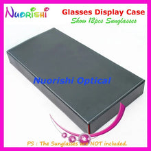 Load image into Gallery viewer, Holding 12pcs Eyewear Sunglasses Glasses Eyeglass Black Leather Storage Display Sample Case Box Tray A640-12S Free Shipping