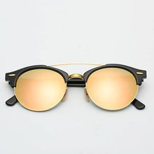 Carica l&#39;immagine nel visualizzatore di Gallery, Hot Round Acetate Tortoise Frame Men Sunglasses Lunettes Soleil Femme UV400 Women Sun Glasses Mirror Brown Glass Lenses