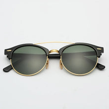 Carica l&#39;immagine nel visualizzatore di Gallery, Hot Round Acetate Tortoise Frame Men Sunglasses Lunettes Soleil Femme UV400 Women Sun Glasses Mirror Brown Glass Lenses