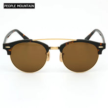 Carica l&#39;immagine nel visualizzatore di Gallery, Hot Round Acetate Tortoise Frame Men Sunglasses Lunettes Soleil Femme UV400 Women Sun Glasses Mirror Brown Glass Lenses