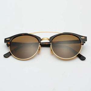 Hot Round Acetate Tortoise Frame Men Sunglasses Lunettes Soleil Femme UV400 Women Sun Glasses Mirror Brown Glass Lenses