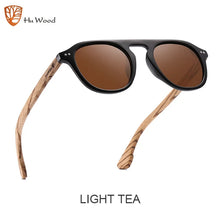 Carica l&#39;immagine nel visualizzatore di Gallery, Hu Wood Brand Classic Sunglasses For Mem Women Polarized UV400 Protection Eyewear Wooden Black Glasses Zebra Wood
