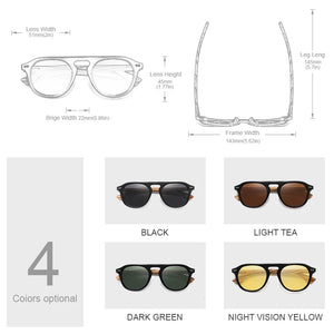 Hu Wood Brand Classic Sunglasses For Mem Women Polarized UV400 Protection Eyewear Wooden Black Glasses Zebra Wood
