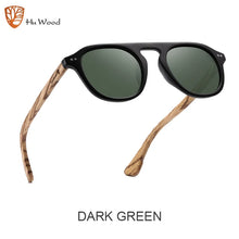 Carica l&#39;immagine nel visualizzatore di Gallery, Hu Wood Brand Classic Sunglasses For Mem Women Polarized UV400 Protection Eyewear Wooden Black Glasses Zebra Wood