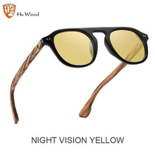 Carica l&#39;immagine nel visualizzatore di Gallery, Hu Wood Brand Classic Sunglasses For Mem Women Polarized UV400 Protection Eyewear Wooden Black Glasses Zebra Wood